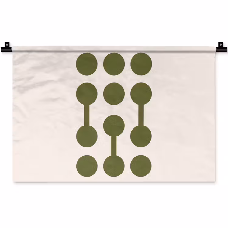 Cirkels - Geometrisch - Abstract - Modern - Groen Wandkleed katoen klein -zz3d