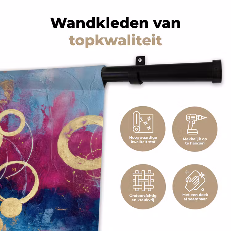 Cirkels - Goud - Abstract Wandkleed katoen klein -sfeer2