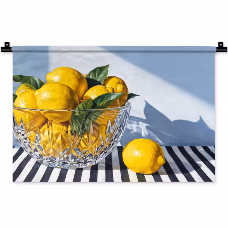 Wandkleed - Citroenen - Fruit - Geel - Citroenen - Fruit - Geel Wandkleed katoen klein