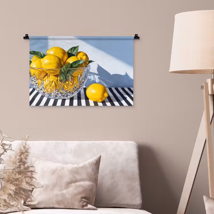 Wandkleed - Citroenen - Fruit - Geel - Citroenen - Fruit - Geel Wandkleed katoen klein