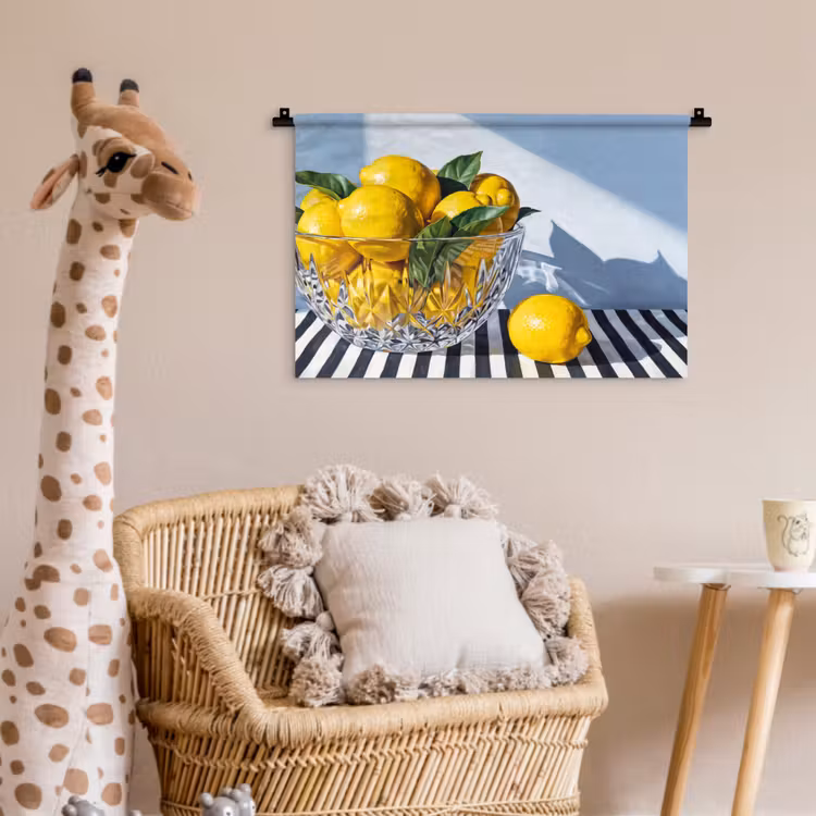 Wandkleed - Citroenen - Fruit - Geel - Citroenen - Fruit - Geel Wandkleed katoen klein