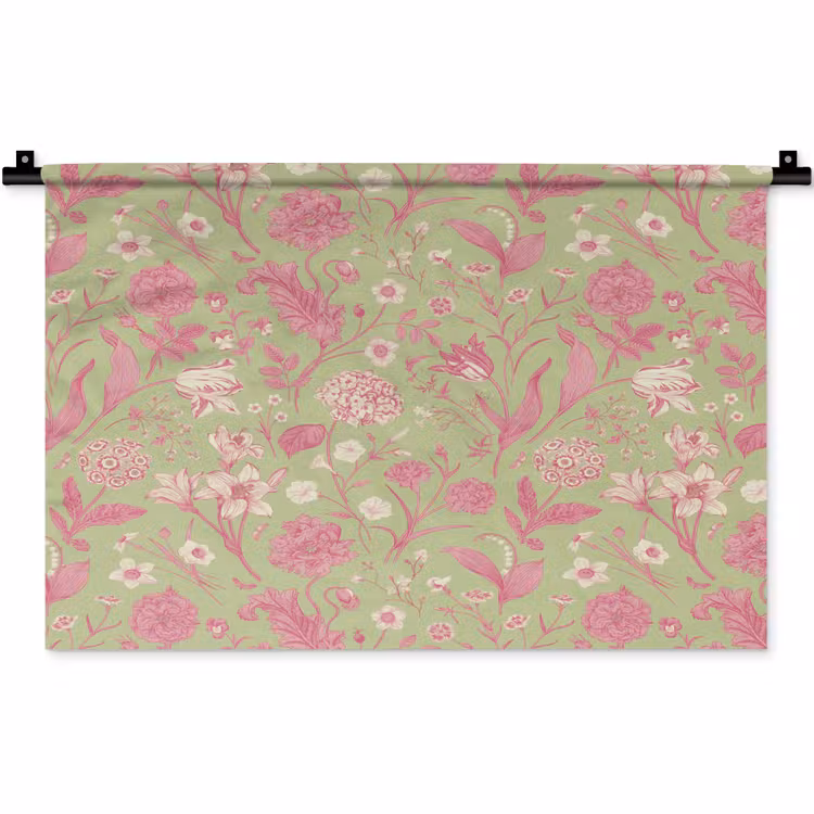 Classic - Pink - Mint Wandkleed katoen klein 269 -zz3d