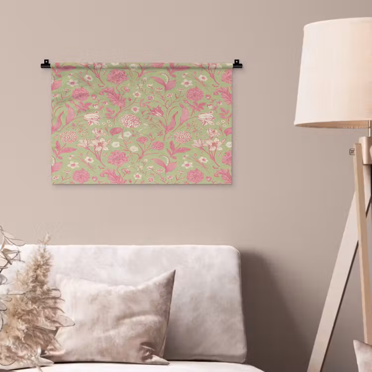 Classic - Pink - Mint Wandkleed katoen klein 269 -sfeer4