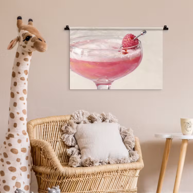 Cocktail - Framboos - Drank - Modern - Roze Wandkleed katoen klein -wsfeer5_kind