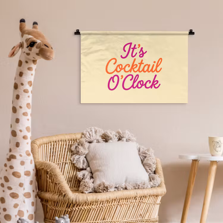 Cocktail O'Clock - Geel - Retro Wandkleed katoen klein -wsfeer5_kind