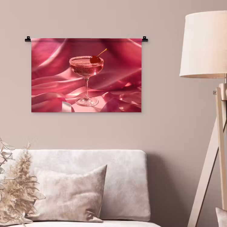 Cocktail - Pink - Luxe Wandkleed katoen klein -sfeer4