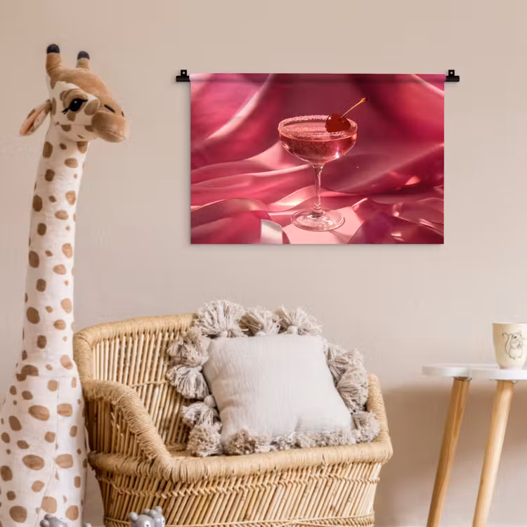 Cocktail - Pink - Luxe Wandkleed katoen klein -wsfeer5_kind