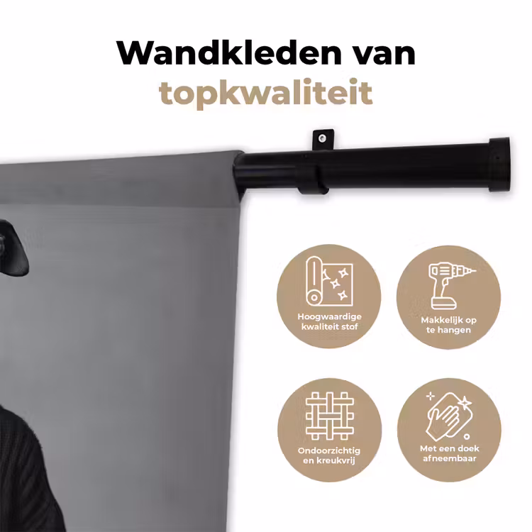 Coltrui - Hond - Bril - Mok Wandkleed katoen klein -sfeer2