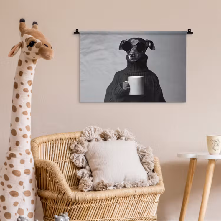 Coltrui - Hond - Bril - Mok Wandkleed katoen klein -wsfeer5_kind