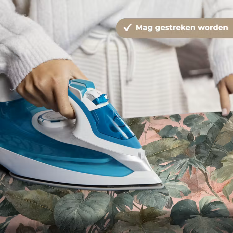 Compositie van bladeren - Groen - Roze Wandkleed katoen klein -sfeer9