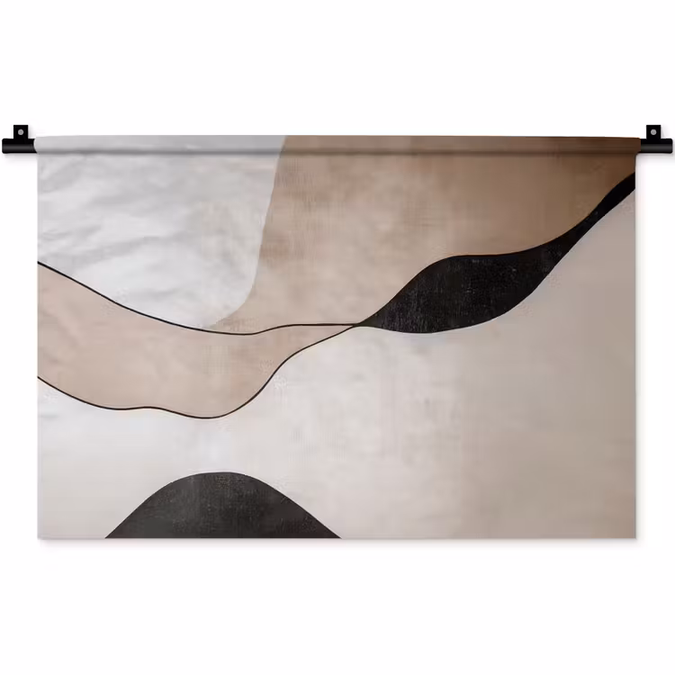 Contourlijnen - Abstracte landschap Wandkleed katoen klein -zz3d