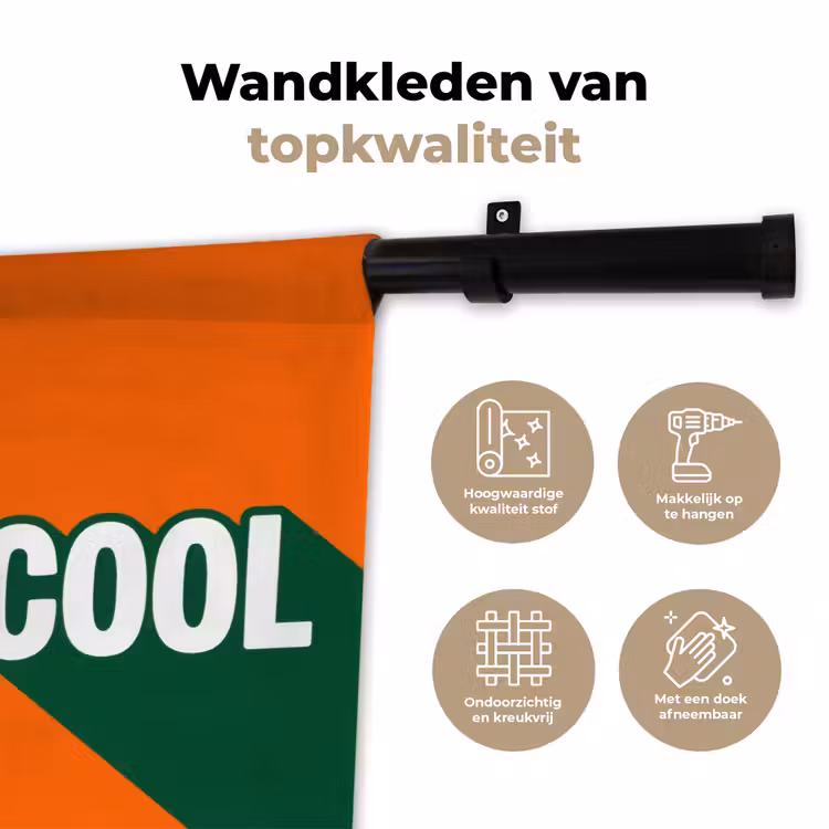 Cool - Oranje - Groen Wandkleed katoen klein -sfeer2