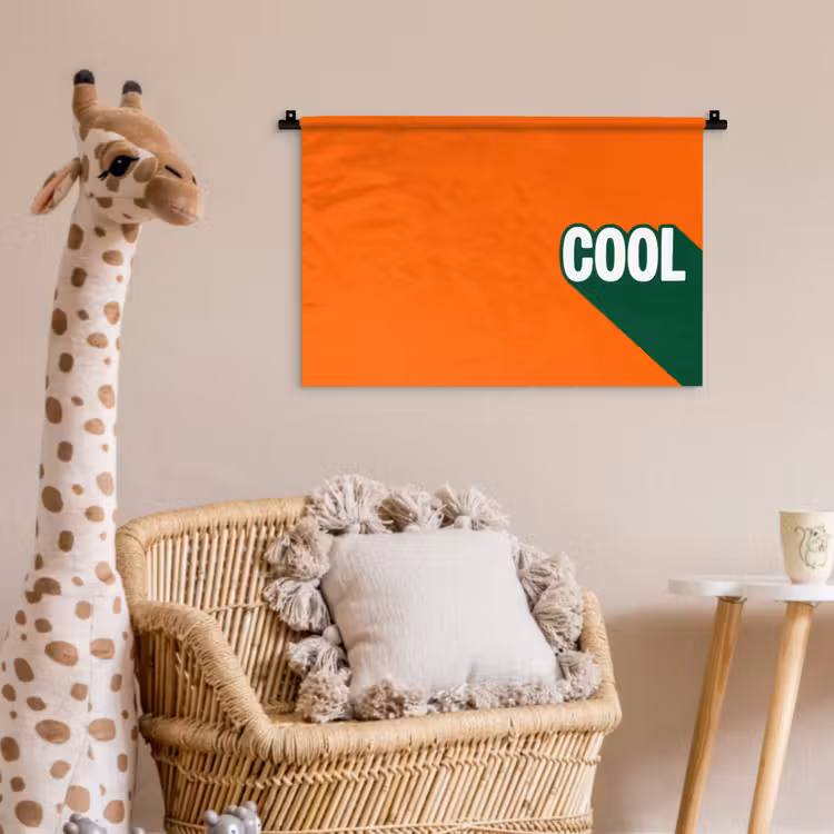 Cool - Oranje - Groen Wandkleed katoen klein -wsfeer5_kind