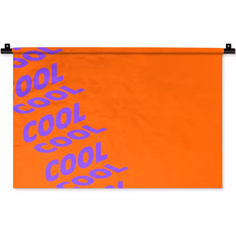 Cool - Paars - Oranje Wandkleed katoen klein -zz3d