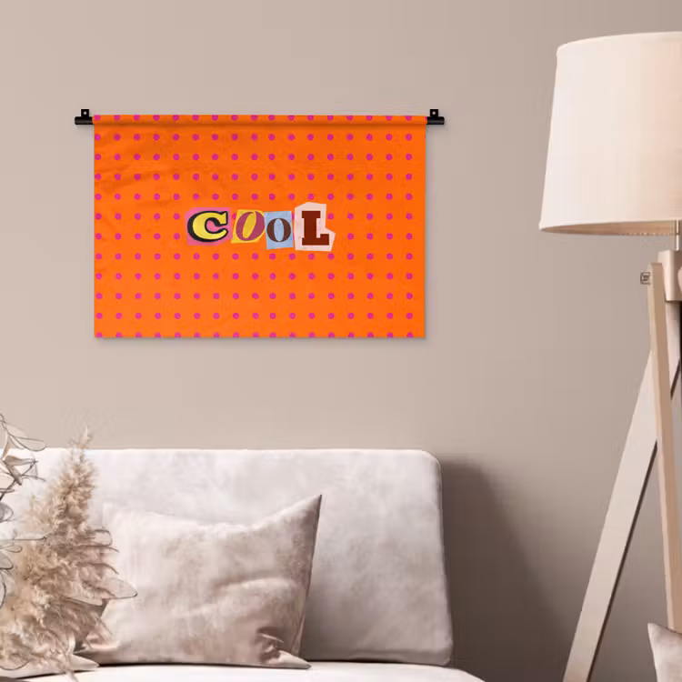 Cool - Stippen - Oranje Wandkleed katoen klein -sfeer4