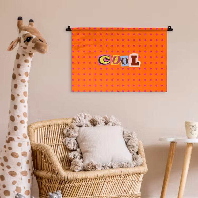 Cool - Stippen - Oranje Wandkleed katoen klein -wsfeer5_kind