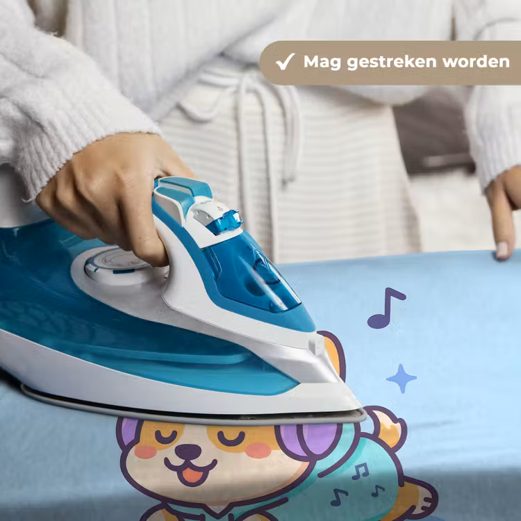 Corgi - Koptelefoon - Blauw - Muzieknoten Wandkleed katoen klein -sfeer9