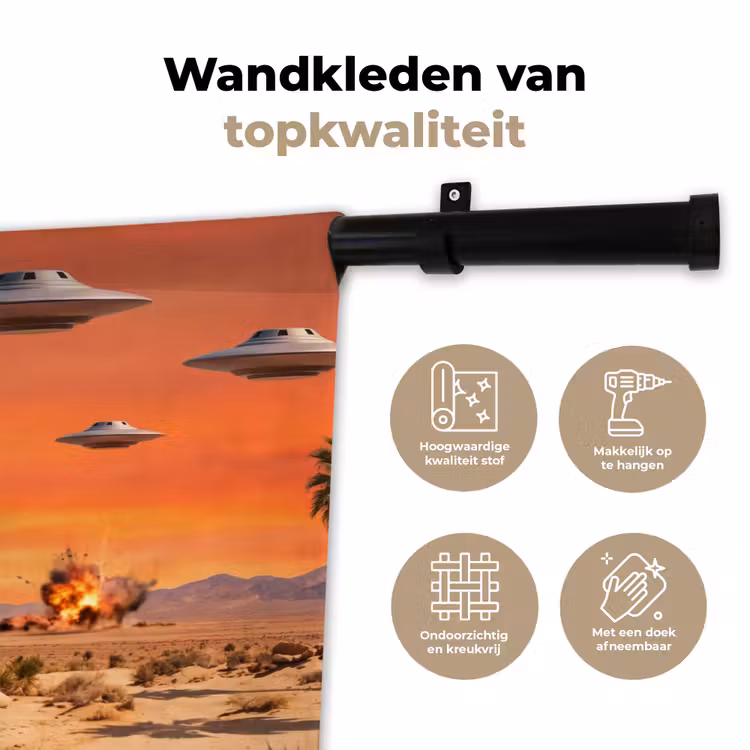 Wandkleed - Cowboy - Paard - Woestijn - Cowboy - Paard - Woestijn Wandkleed katoen klein