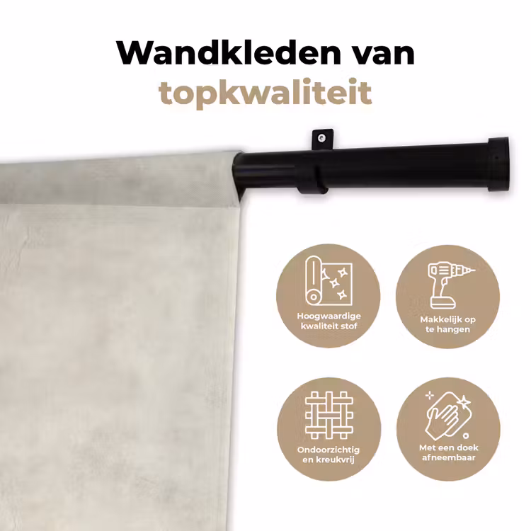 Crème - Egaal - Beton Wandkleed katoen klein 269 -sfeer2
