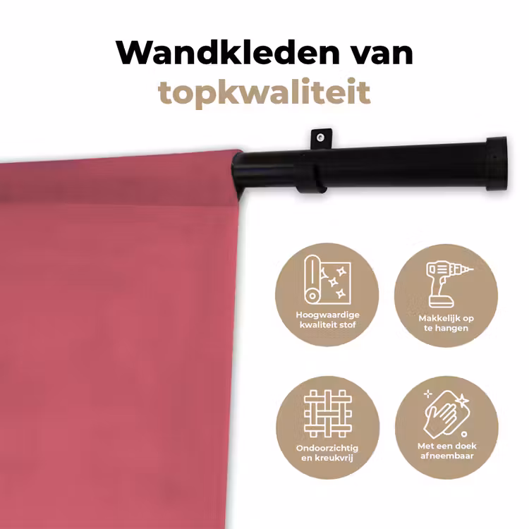 Crimson - Rose - Roze Wandkleed katoen klein 269 -sfeer2