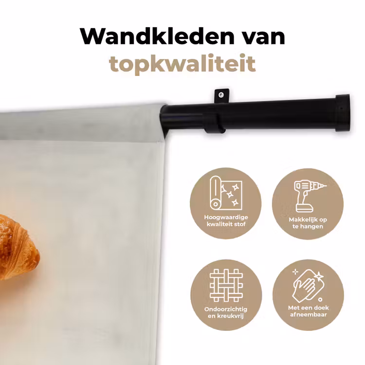 Croissant - Brood - Beige Wandkleed katoen klein -sfeer2