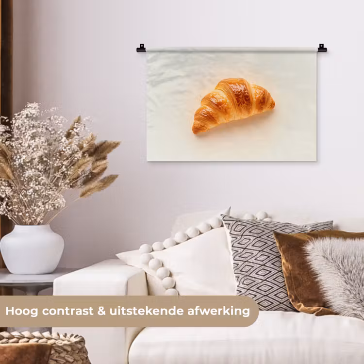 Croissant - Brood - Beige Wandkleed katoen klein -sfeer1