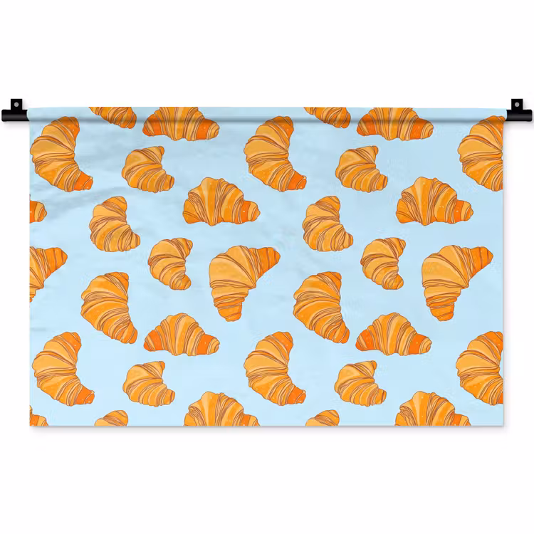 Croissant - Speels - Blauw Wandkleed katoen klein 269 -zz3d