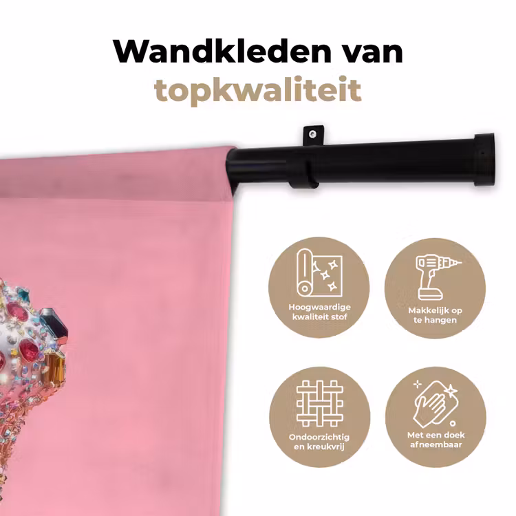 Cupcake - Kleurrijk - Edelstenen Wandkleed katoen klein -sfeer2