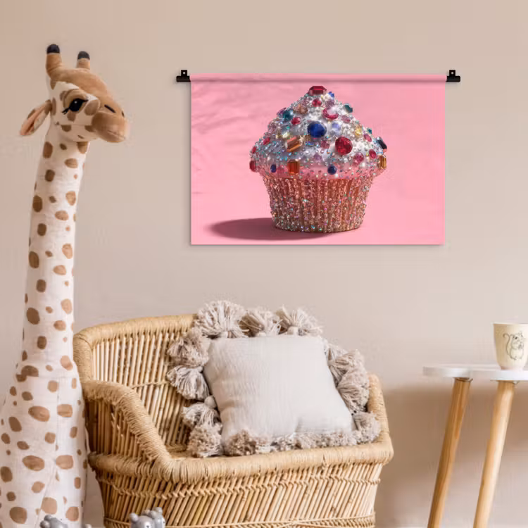 Cupcake - Kleurrijk - Edelstenen Wandkleed katoen klein -wsfeer5_kind