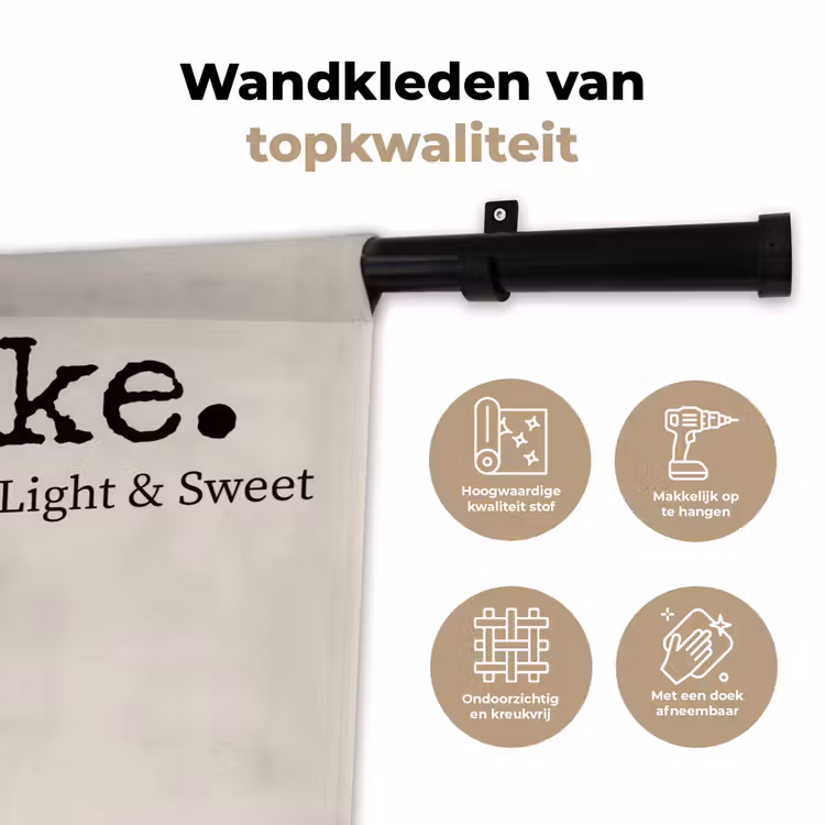 Cupcake - Zoet - Kers Wandkleed katoen klein -sfeer2