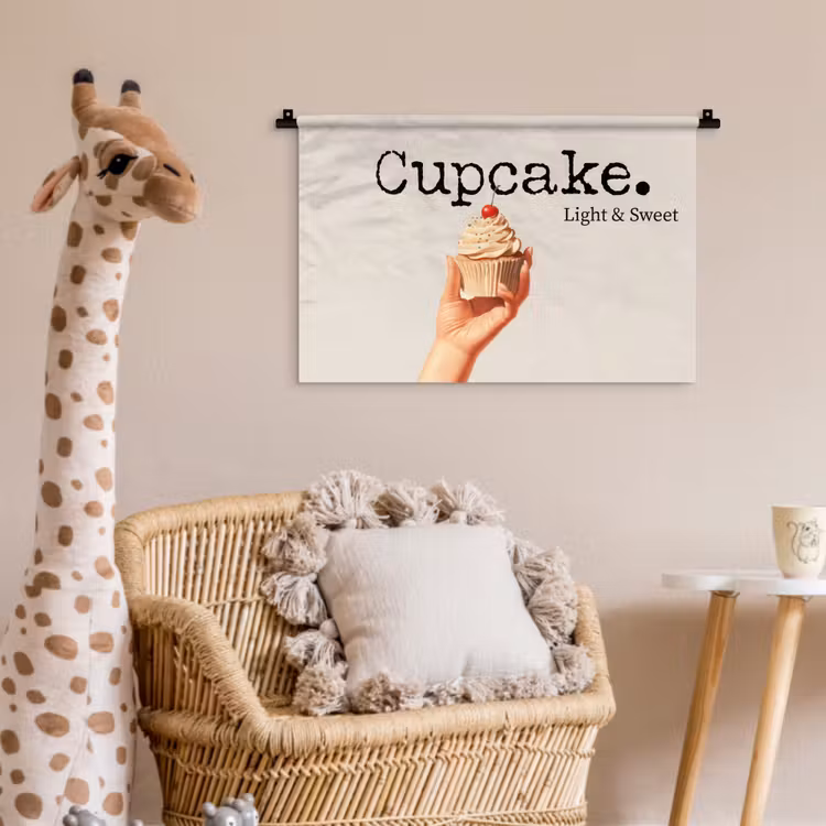 Cupcake - Zoet - Kers Wandkleed katoen klein -wsfeer5_kind