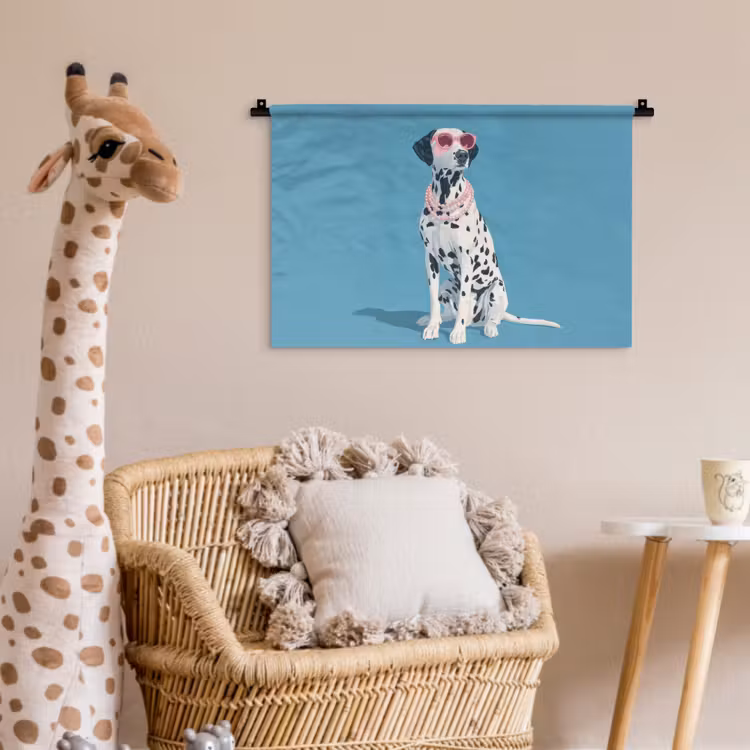 Dalmatiër - Zonnebril - Blauw Wandkleed katoen klein -wsfeer5_kind