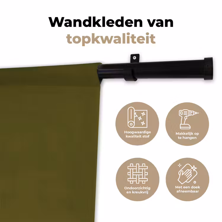 Dark - Olive - Groen Wandkleed katoen klein 269 -sfeer2
