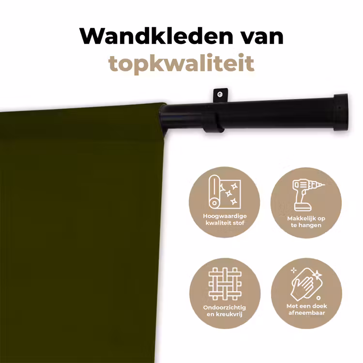 Dark - Olive - Groen Wandkleed katoen klein 269 -sfeer2