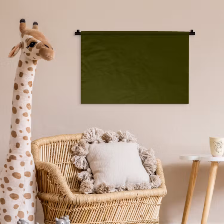 Dark - Olive - Groen Wandkleed katoen klein 269 -wsfeer5_kind