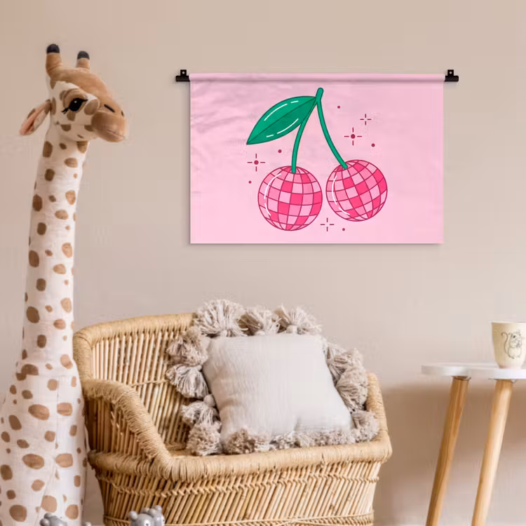 Decoratie - Disco-bal - Feest - Roze Wandkleed katoen klein -wsfeer5_kind