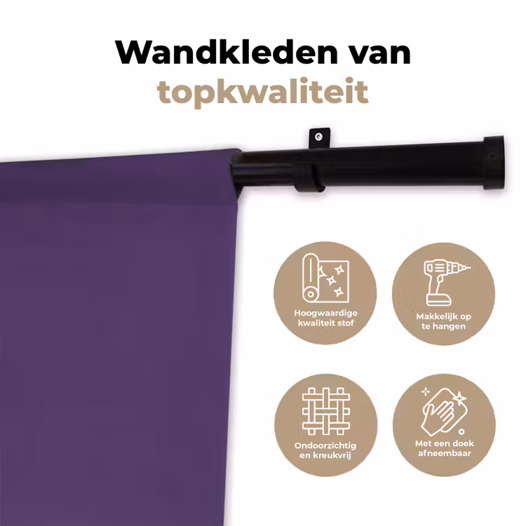 Deep - Plum - Paars Wandkleed katoen klein 269 -sfeer2