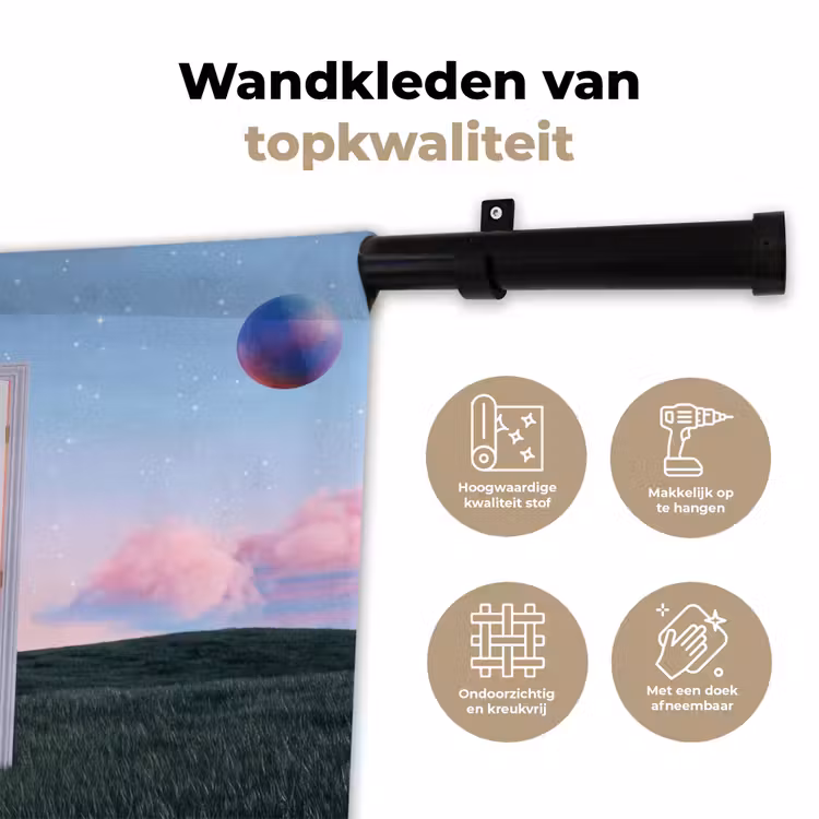 Wandkleed - Deur - Fantasie - Ruimte - Deur - Fantasie - Ruimte Wandkleed katoen klein