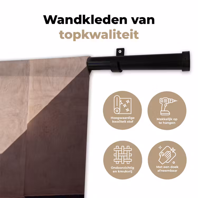 Deur - Hout - Architectuur - Groen - Rustiek Wandkleed katoen klein -sfeer2