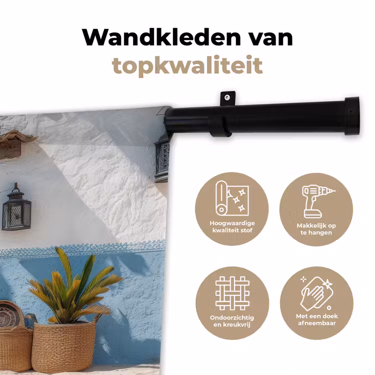 Deur - Manden - Planten Wandkleed katoen klein -sfeer2