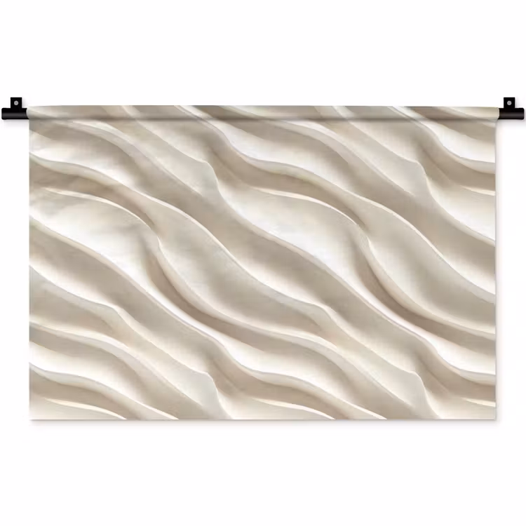 Diagonaal - Golven - Crème Wandkleed katoen klein 269 -zz3d