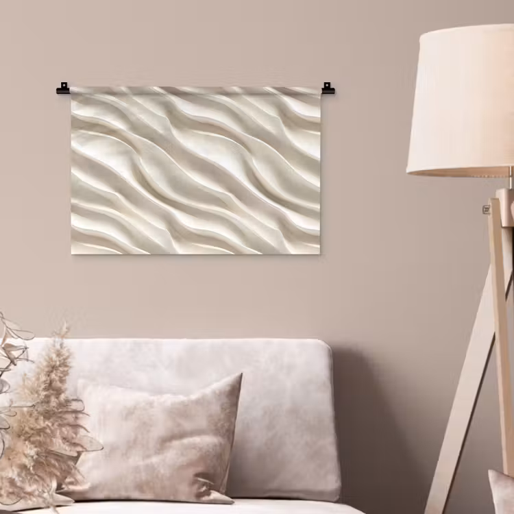 Diagonaal - Golven - Crème Wandkleed katoen klein 269 -sfeer4