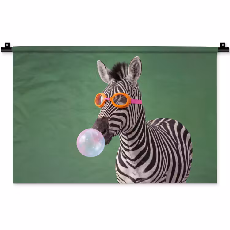 Dier - Bril - Bel - Modern - Groen Wandkleed katoen klein -zz3d