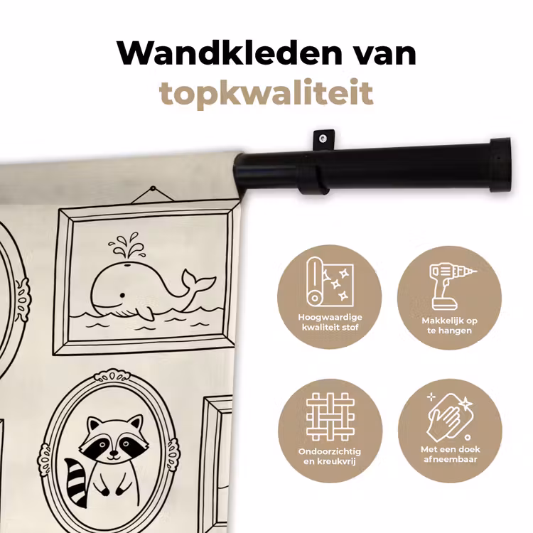 Dieren - Illustratie - Lijsten - Galerij - Speels Wandkleed katoen klein -sfeer2