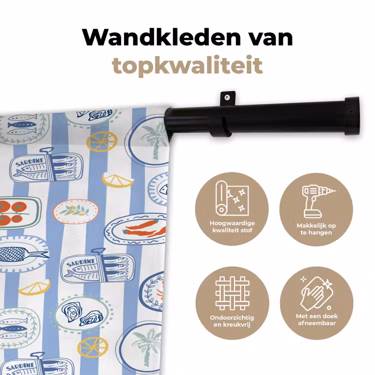 Zee - Sfeer - Kreeft - Oester Wandkleed katoen klein 269 -sfeer2