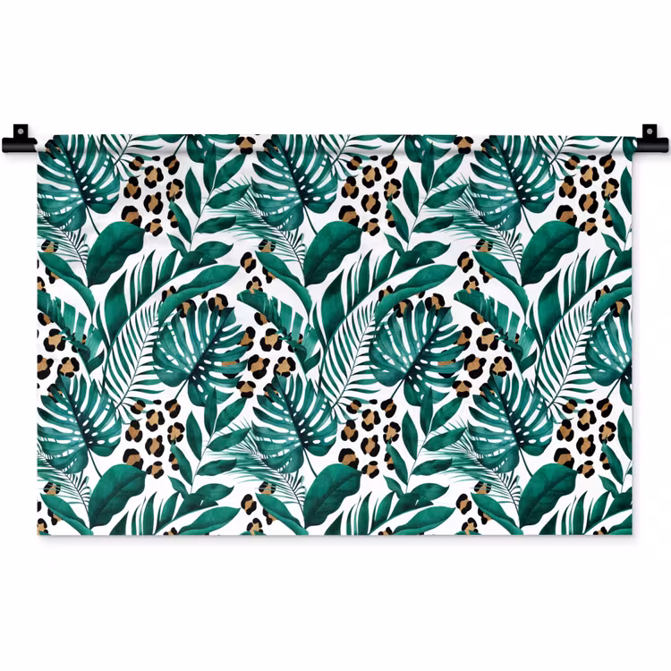 Dierenprint - Panter - Bladeren - Tropisch - Jungle Wandkleed katoen klein -zz3d