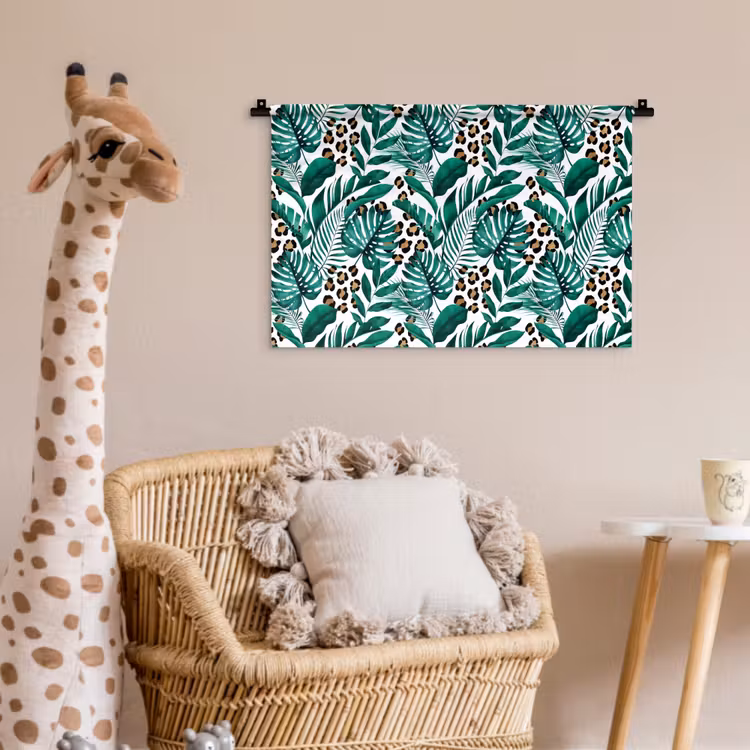 Dierenprint - Panter - Bladeren - Tropisch - Jungle Wandkleed katoen klein -wsfeer5_kind