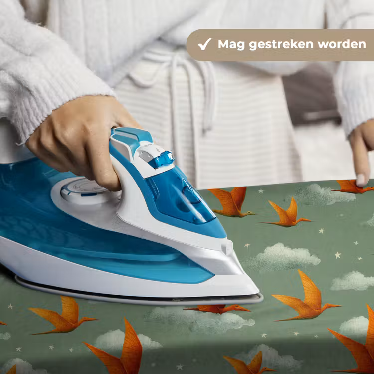 Dinosaurussen - Wolken - Sterren - Oranje Wandkleed katoen klein -sfeer9