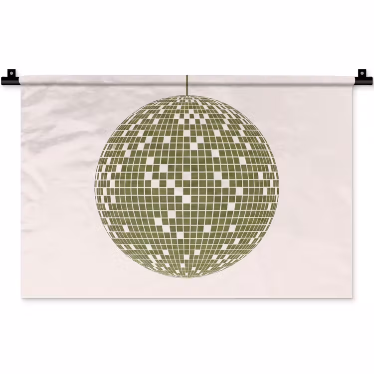 Disco - Bal - Groen - Abstract - Modern Wandkleed katoen klein -zz3d