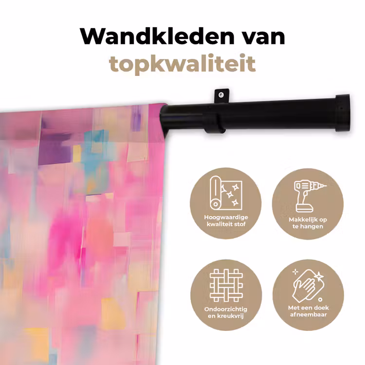 Discobal - Pink - Verf Wandkleed katoen klein -sfeer2